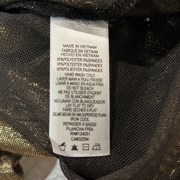 Porridge clothing gold shimmer‎ sheer top, size XXS, NWT - Picture 14 of 14